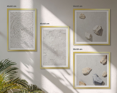 Set 4 slike u okviru Geometrijski kartonski kamenčići