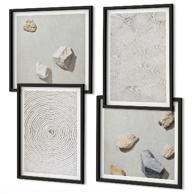 Set 4 slike u okviru Geometrijski kartonski kamenčići