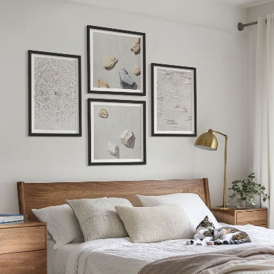 Set 4 slike u okviru Geometrijski kartonski kamenčići