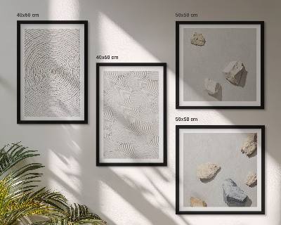 Set 4 slike u okviru Geometrijski kartonski kamenčići