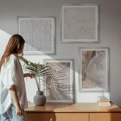 Komplet slika za spavaću sobu s motivom apstraktnog mramornog uzorka
