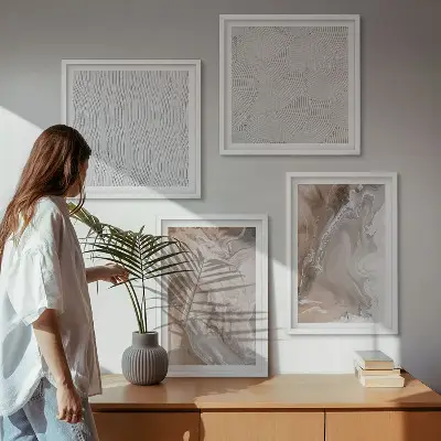Komplet slika za spavaću sobu s motivom apstraktnog mramornog uzorka