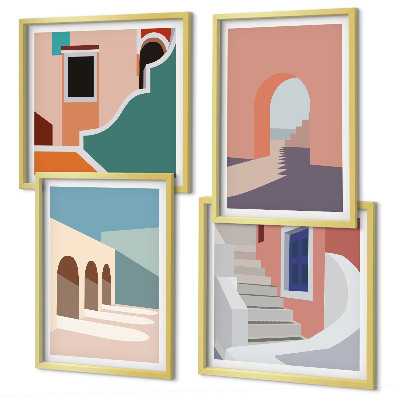 Komplet slika za spavaću sobu Pastelna minimalistička grafika