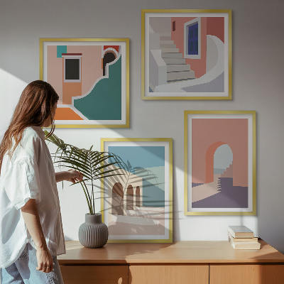 Komplet slika za spavaću sobu Pastelna minimalistička grafika