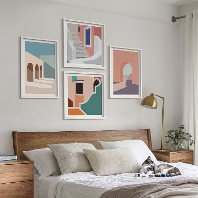 Komplet slika za spavaću sobu Pastelna minimalistička grafika