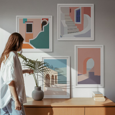 Komplet slika za spavaću sobu Pastelna minimalistička grafika