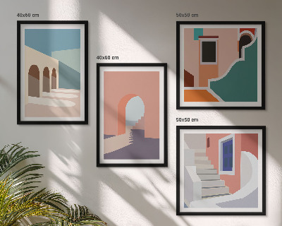 Komplet slika za spavaću sobu Pastelna minimalistička grafika