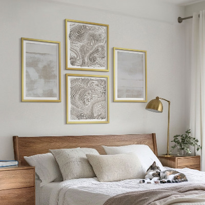Set 4 slike u okviru Istrošene teksture modernog stila