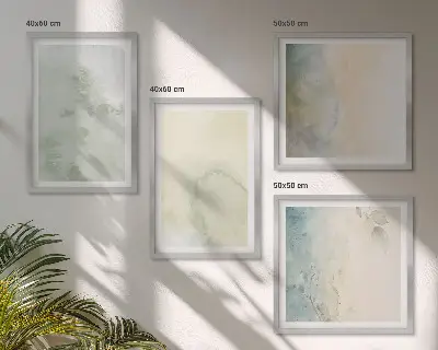 Dekorativni komplet zidnih slika s motivom teksture pastelnog akvarelnog platna