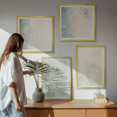 Dekorativni komplet zidnih slika s motivom teksture pastelnog akvarelnog platna
