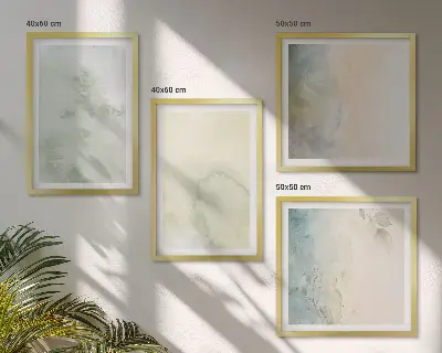 Dekorativni komplet zidnih slika s motivom teksture pastelnog akvarelnog platna