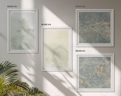 Set 4 slike u okviru Pastelne akvarelne boje za platno
