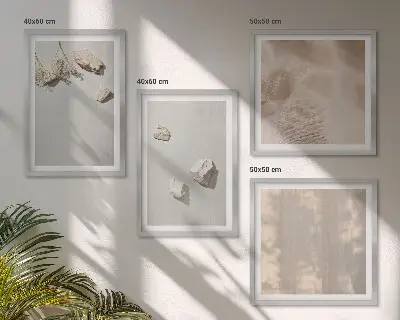 Komplet ukrasnih slika boho motivi s kamenjem za spavaću sobu