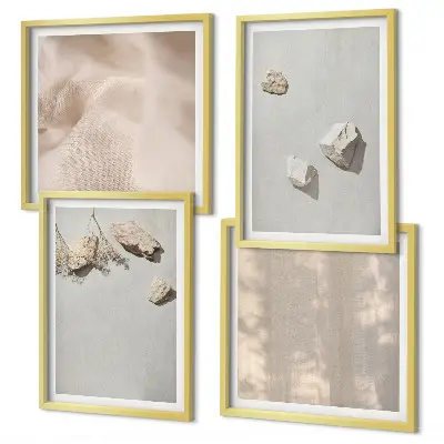 Komplet ukrasnih slika boho motivi s kamenjem za spavaću sobu