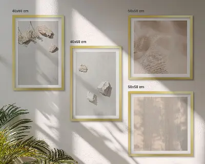 Komplet ukrasnih slika boho motivi s kamenjem za spavaću sobu