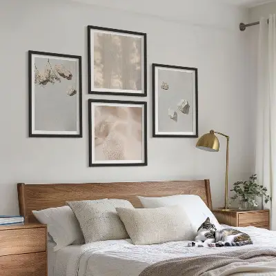 Komplet ukrasnih slika boho motivi s kamenjem za spavaću sobu