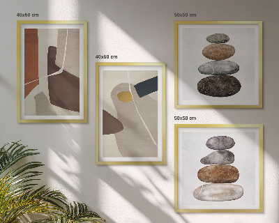 Set 4 slike u okviru Apstraktni boho oblici