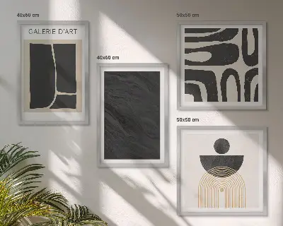 Apstraktni mramorni oblici set od 4 slike u okviru