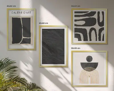 Apstraktni mramorni oblici set od 4 slike u okviru