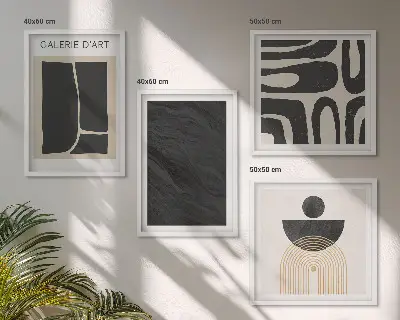 Apstraktni mramorni oblici set od 4 slike u okviru