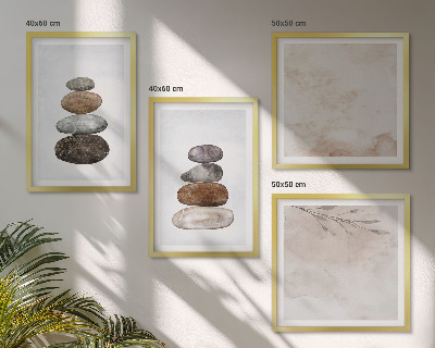 Komplet slika za spavaću sobu Hrpe kamenja u boho stilu