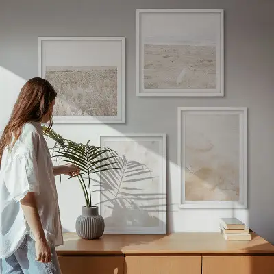 Dekorativni komplet zidnih slika s motivom pastelnih modernih tekstura