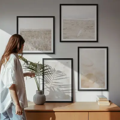 Dekorativni komplet zidnih slika s motivom pastelnih modernih tekstura