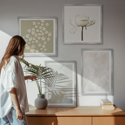 Komplet slika za spavaću sobu Cvijeće, moderne boho teksture