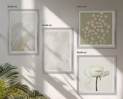 Komplet slika za spavaću sobu s motivom cvijeća i modernim boho teksturama