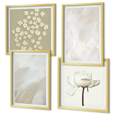 Komplet slika za spavaću sobu s motivom cvijeća i modernim boho teksturama