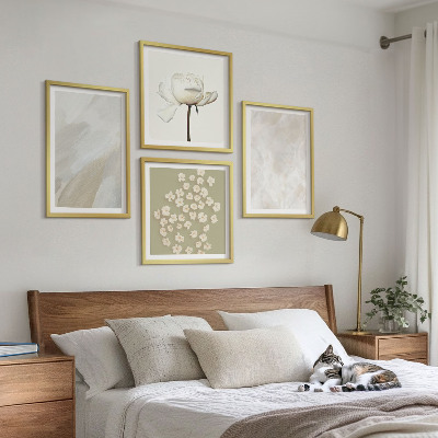 Komplet slika za spavaću sobu Cvijeće, moderne boho teksture