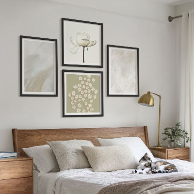 Komplet slika za spavaću sobu Cvijeće, moderne boho teksture