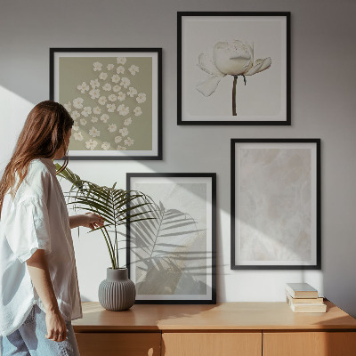 Komplet slika za spavaću sobu Cvijeće, moderne boho teksture