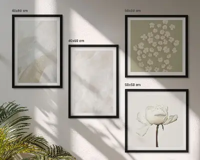 Komplet slika za spavaću sobu s motivom cvijeća i modernim boho teksturama