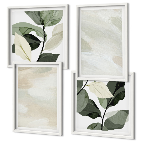 Set 4 slike u okviru Svijetle apstraktne boho boje