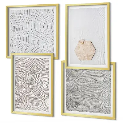 Komplet slika za spavaću sobu s motivom laganih boho tekstura pijeska