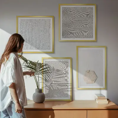 Komplet slika za spavaću sobu s motivom laganih boho tekstura pijeska