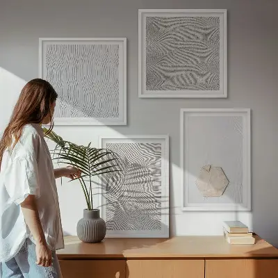 Komplet slika za spavaću sobu s motivom laganih boho tekstura pijeska