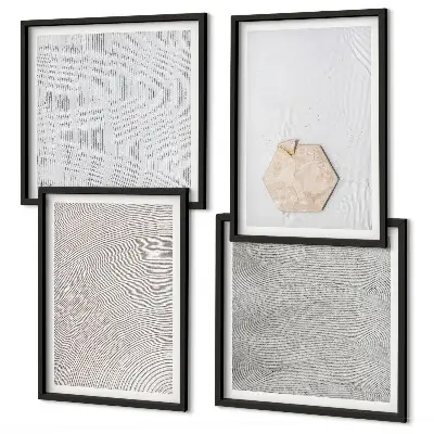 Komplet slika za spavaću sobu s motivom laganih boho tekstura pijeska