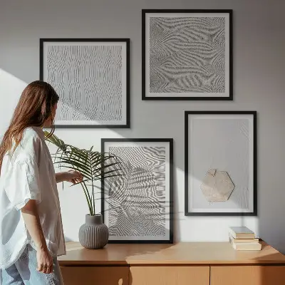 Komplet slika za spavaću sobu s motivom laganih boho tekstura pijeska
