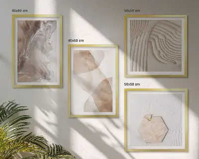 Apstraktno oslikane strukture set od 4 slike u okviru