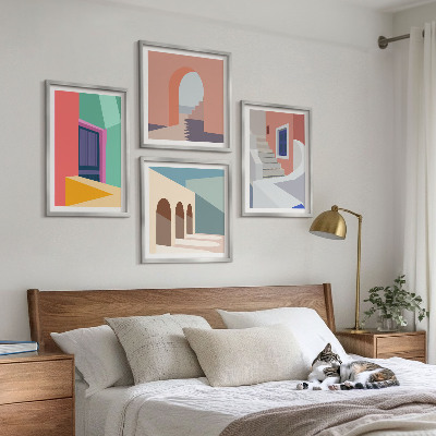 Dekorativni komplet slika za zid Šarene moderne zgrade