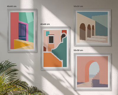 Komplet slika za spavaću sobu Šarene ilustracije grada