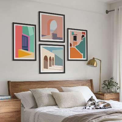 Komplet slika za spavaću sobu Šarene ilustracije grada