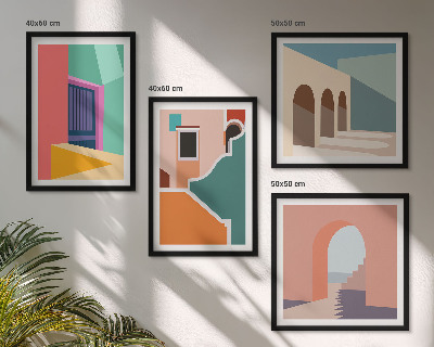 Komplet slika za spavaću sobu Šarene ilustracije grada