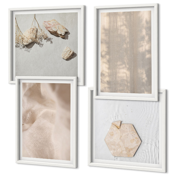 Set 4 slike u okviru Suptilne boho prirodne teksture