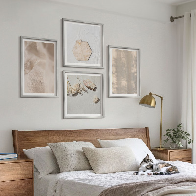 Set 4 slike u okviru Suptilne boho prirodne teksture