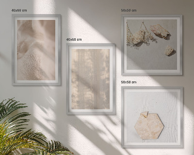 Set 4 slike u okviru Suptilne boho prirodne teksture