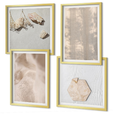 Set 4 slike u okviru Suptilne boho prirodne teksture
