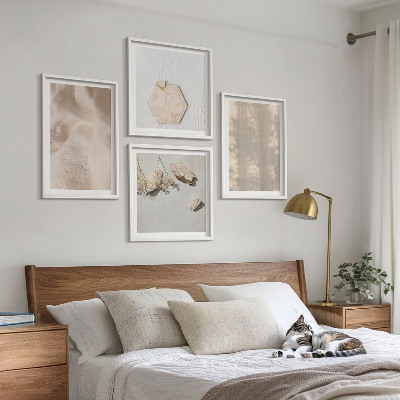 Set 4 slike u okviru Suptilne boho prirodne teksture